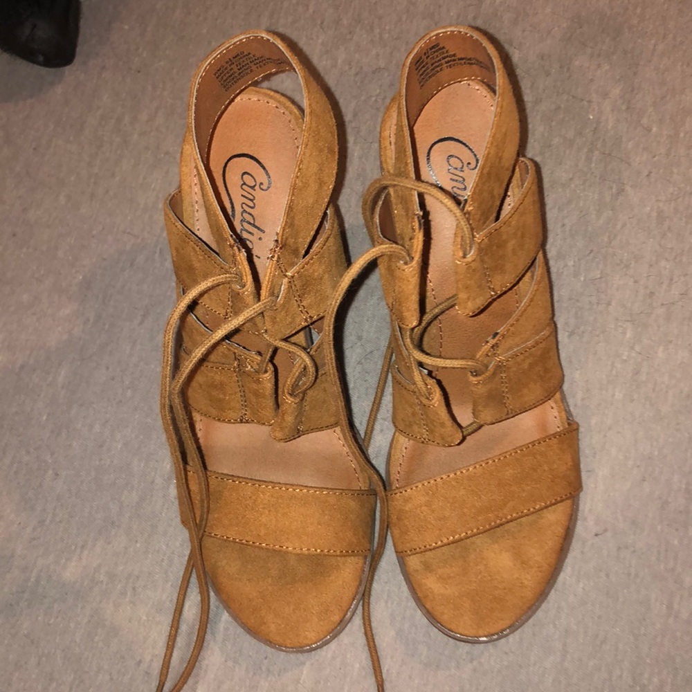 brown Candie’s open toed heels